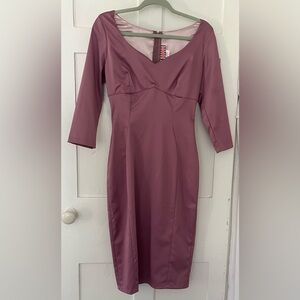 BNWT Mona midi dress from Pinup Couture in Orchid satin, size Medium